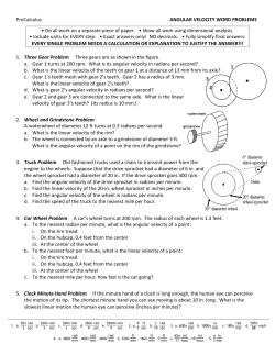 PreCalculus ANGULAR VELOCITY WORD PROBLEMS &bull; Do all