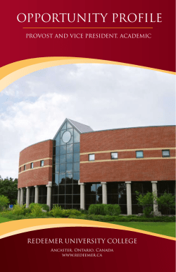 opportunity profile - Redeemer University College