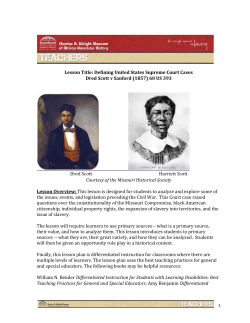 Lesson Title: Defining United States Supreme Court Cases Dred