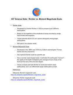 Richter vs. Moment Magnitude Scale - SpatialSci