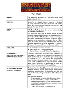 Fact Sheet - Boston Tea Party Ships and Museum