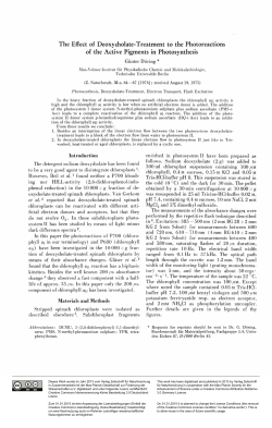 The Effect of Deoxycholate-Treatment to the Photoreactions of the