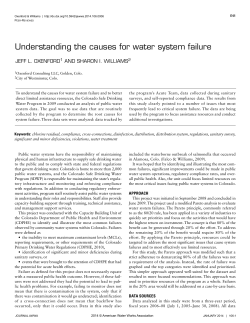 Understanding the causes for water system failure