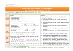 Place Value 19_Overview of Learning Plan