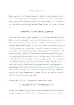 Session 3 Christian Assurance
