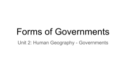 Forms of Governments