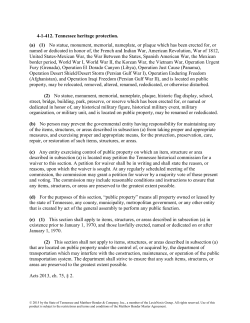 4-1-412. Tennessee heritage protection. (a) (1) No statue