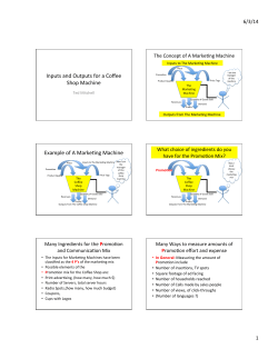 Inputs and Outputs for a Coffee Shop Machine Example of A