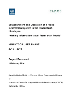 Project Document, Establishment and Operation of a