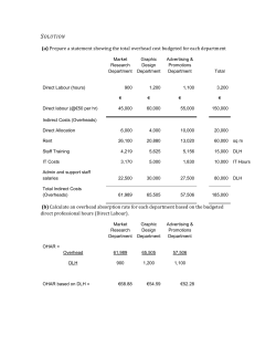 SOLUTION (a) Prepare a statement showing the total overhead cost