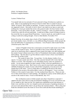 Handout 2: Robert Frost