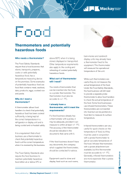 Thermometers and potentially hazardous foods