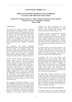 Effects of Food Safety Standards on the Livelihoods of Actors