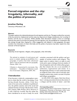 Forced migration and the city - Research Explorer
