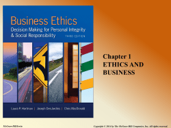 Chapter 1 ETHICS AND BUSINESS