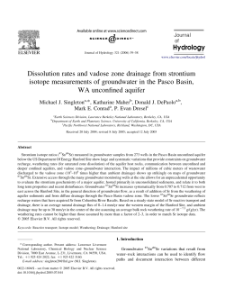 Dissolution rates and vadose zone drainage from strontium isotope