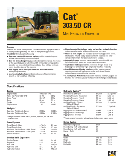 Spec Sheet for Cat 303.5D CR Mini Hydraulic