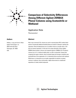 Comparison of Selectivity Differences Among Different Agilent