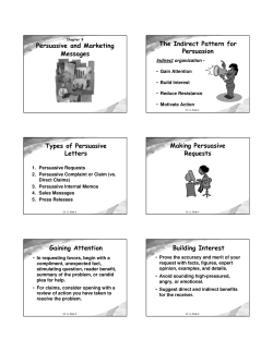 Persuasive and Marketing Messages The Indirect Pattern for