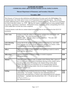 Communication Arts Glossary