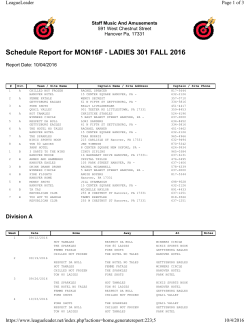 Schedule Report for MON16F