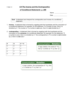 3.6 The Inverse and the Contrapositive of Conditional Statements