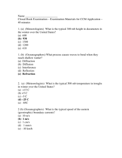 Closed Book Examination &ndash; Examination Materials for CCM