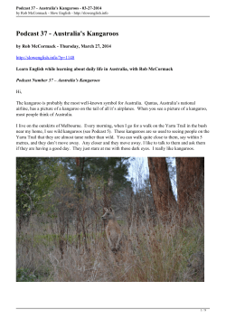 Podcast 37 - Australia`s Kangaroos as PDF