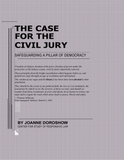 The Case for the Civil Jury - Center for Study of Responsive Law