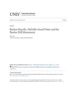 Broken Hearths: Melville`s Israel Potter and the Bunker Hill Monument