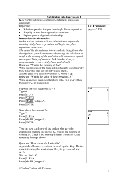 1 Substituting into Expressions 2 Key words