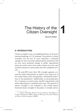The History of the Citizen Oversight