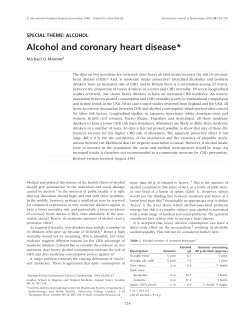 Alcohol and coronary heart disease