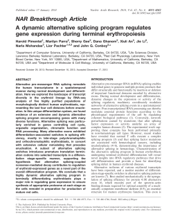 dynamic alternative splicing program regulates gene expression