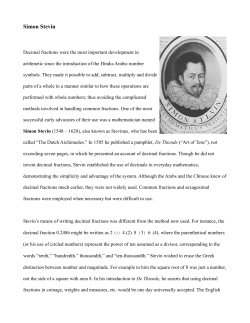 Stevin, Simon - A Chronicle of Mathematical People by Robert A