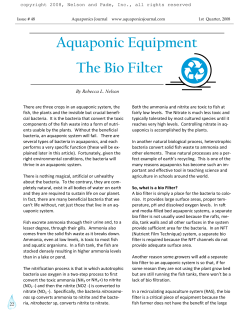 Aquaponic Equipment &ndash; The Biofilter, #48, 1st qtr
