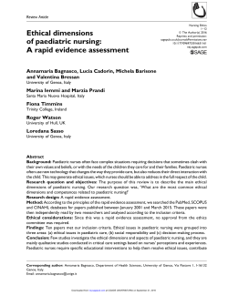 Ethical dimensions of paediatric nursing
