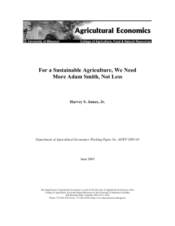 Adam Smith and sustainable agriculture