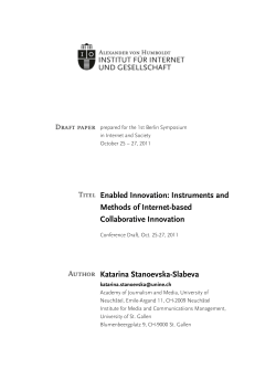 Enabled Innovation: Instruments and Methods of Internet