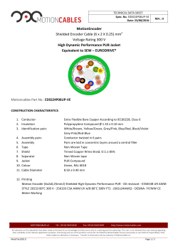 MotionEncoder Shielded Encoder Cable (6 x 2 X 0.25) mm2 Voltage