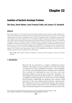Chapter 22 Isolation of Bacteria Envelope Proteins