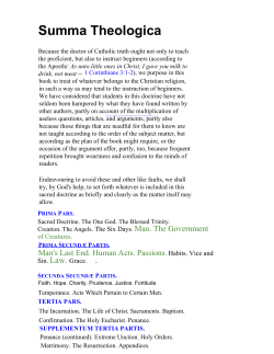SUMMA THEOLOGICA: Home