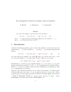 An asymptotic bound on integer sums of squares