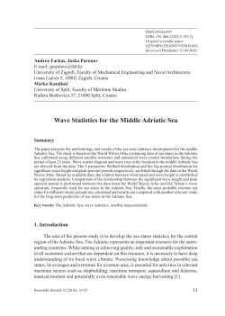 Wave Statistics for the Middle Adriatic Sea