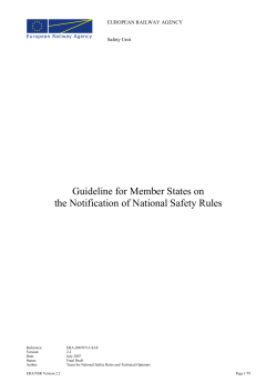 Guideline for MS on the notification of national safety rules