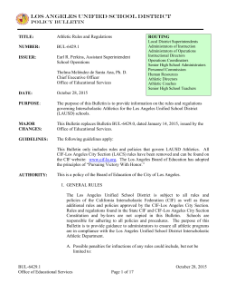 BUL-6429.1 Athletic Rules and Regulations