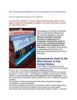 Homeopathy Used to Be Well-Known in the