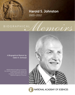 Harold S. Johnston - National Academy of Sciences