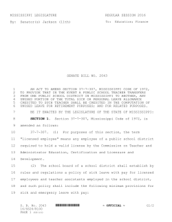SENATE BILL NO. 2043 AN ACT TO AMEND