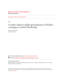 A within-subjects validity generalization of Fiedler`s contingency